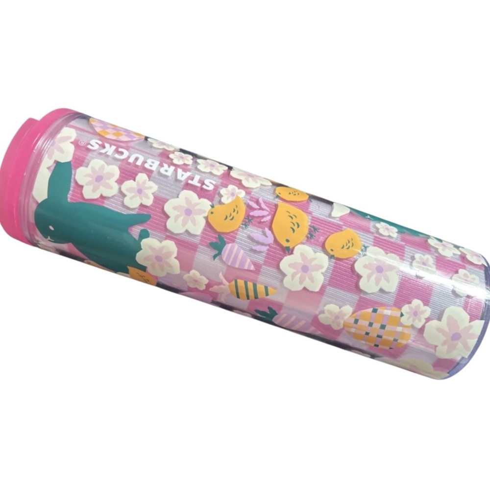 Starbucks Spring 2023 Easter Pink Bunny Floral Garden 16oz bottle tumbler *Read* - Picture 4 of 10